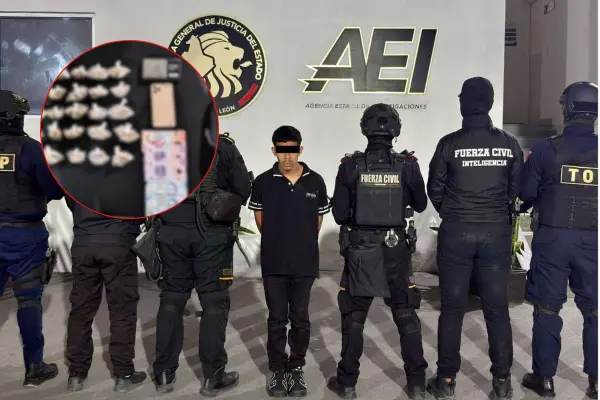 Cae presunto homicida en García con 73 dosis de drogas