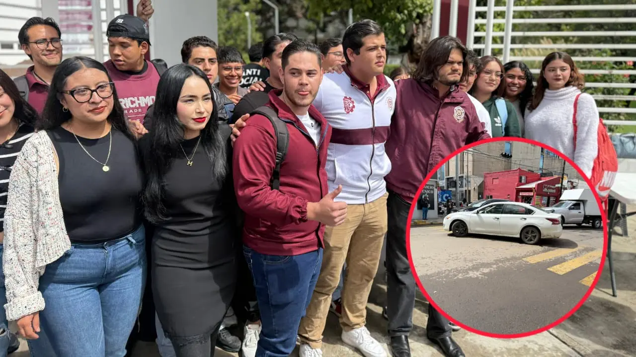 Foto: Jesús Carrillo | Algunos estudiantes del ITD cerraron la calle de Negrete en protesta.