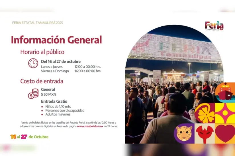 La Feria Tamaulipas 2025 se lleva a cabo del 16 al 27 de octubre. Foto: Victoria Jiménez