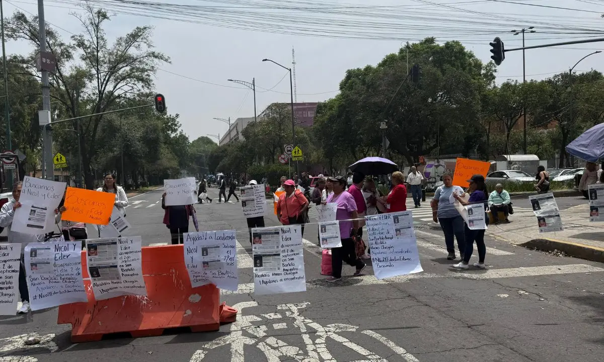Bloqueo vial a causa de las movilizaciones en CDMX. Foto: Luis Antonio Alfaro