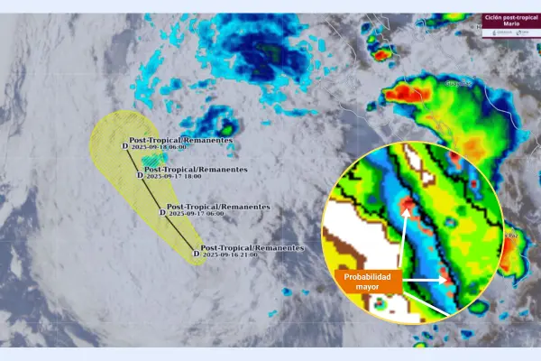 Mario se convierte en ciclón post-tropical; pronostican lluvias para este miércoles en BCS