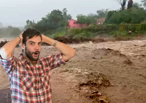 Increíble el nivel de agua del arroyo de San Antonio