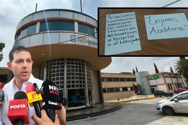 Trabajadores del HU en Saltillo se manifiestan; rector señala que se trabajará en solución para todos