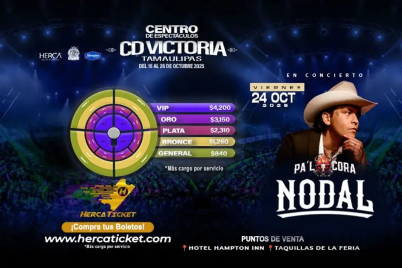 Por primera vez Christian Nodal en Ciudad Victoria | Foto: hercaticket