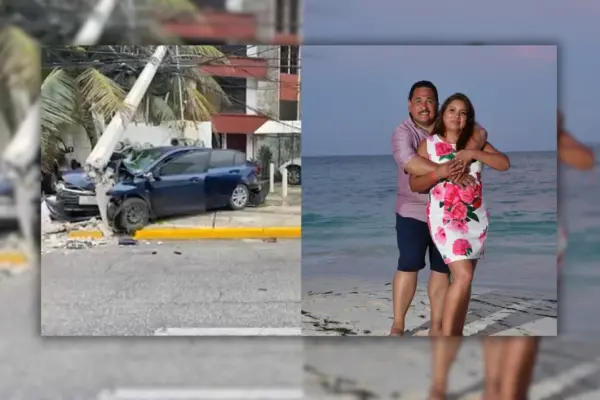 Accidente de taxi de plataforma en Cancún deja un muerto y una mujer herida