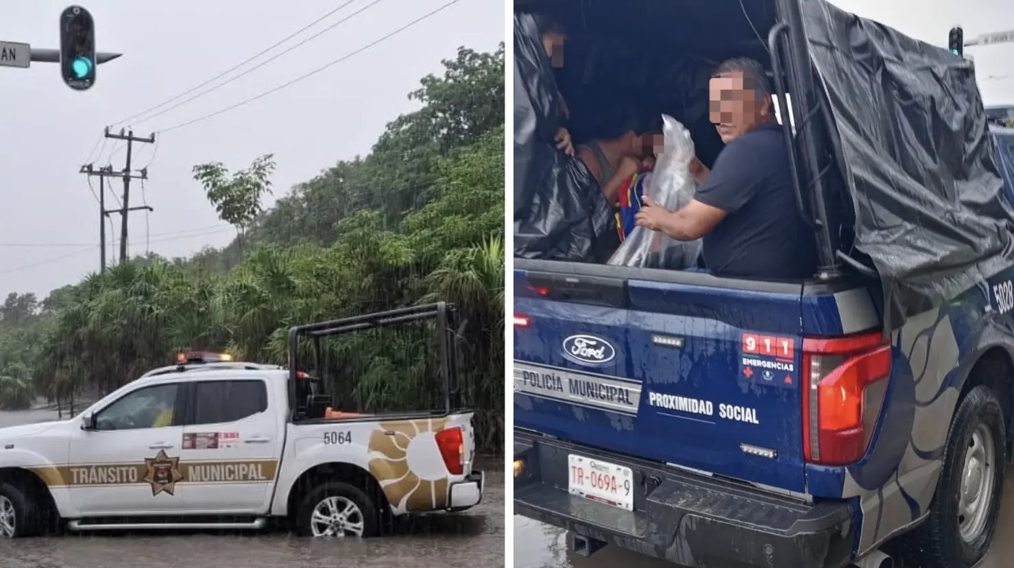 Calles inundadas y autos varados fueron algunas de las afectaciones que generaron las intensas lluvias en Cancún que cayeron durante al menos 4 horas durante la jornada del miércoles.- Fuente Esto es Quintana Roo
