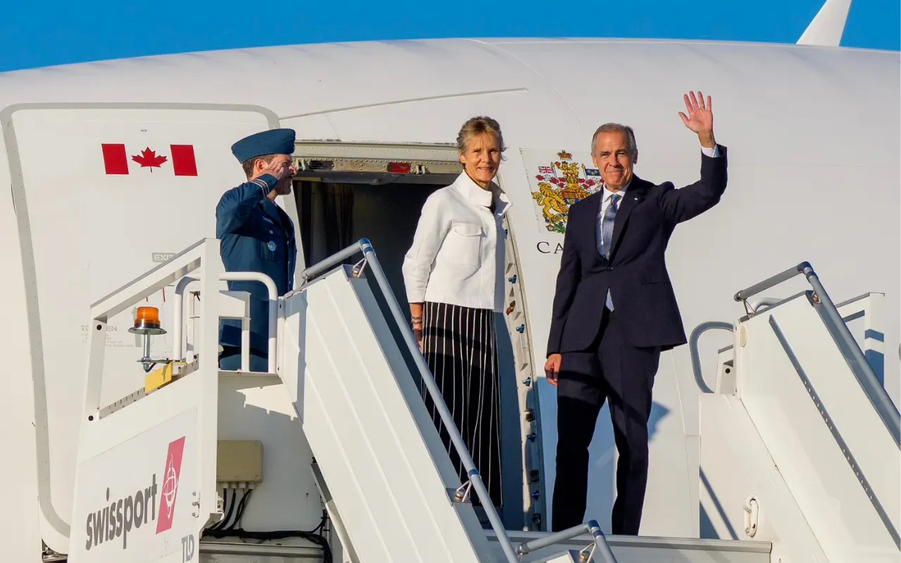 Mark Carney y Diana Fox. Foto: X (@MarkJCarney)