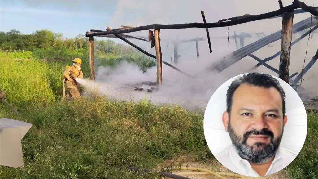 Incendian palapa del exalcalde de Izamal Warnel May Escobar