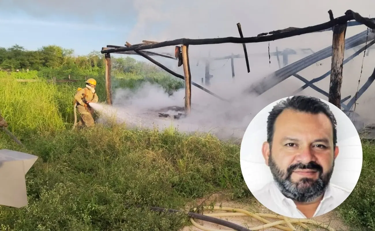 ¿Cómo ocurrió el incendio en la palapa del exalcalde de Izamal? Foto: Canva | Redes sociales | Warnel May Escobar