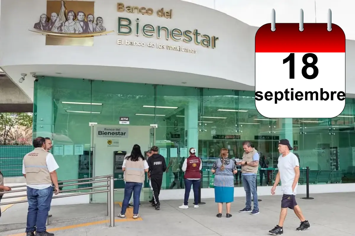 Pensión Bienestar 2025: ¿qué adultos mayores cobran hoy, jueves 18 de septiembre. Foto: Banco del Bienestar | calendario.website | Canva