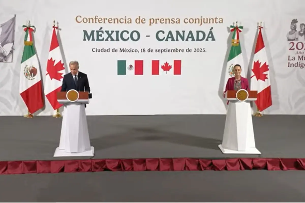 Mark Carney y Claudia Sheinbaum en Palacio Nacional Foto: Gobierno de México