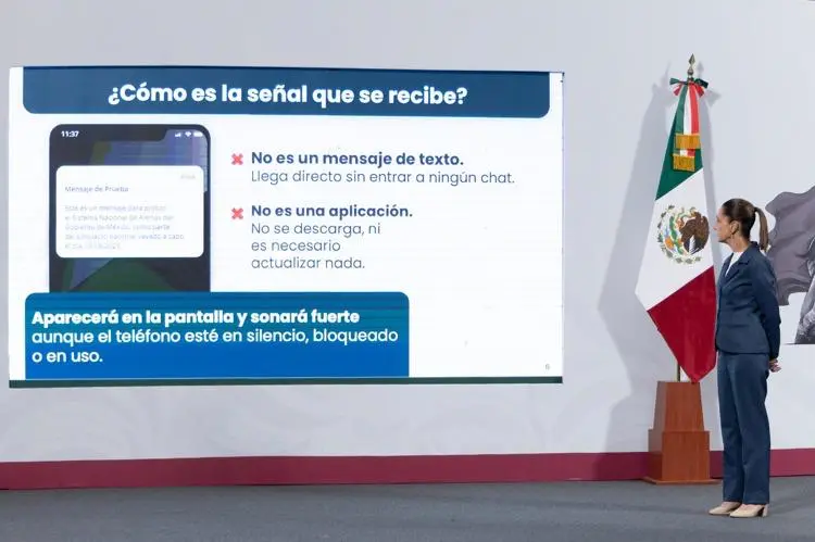 Imagen mensaje celular. Foto: Presidencia México