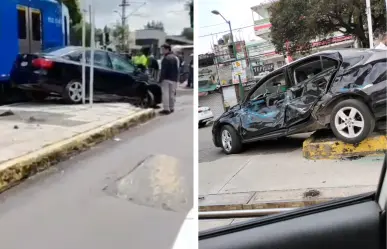 VIDEO | Auto intenta ganarle el paso al Tren Ligero en Xochimilco y es embestido
