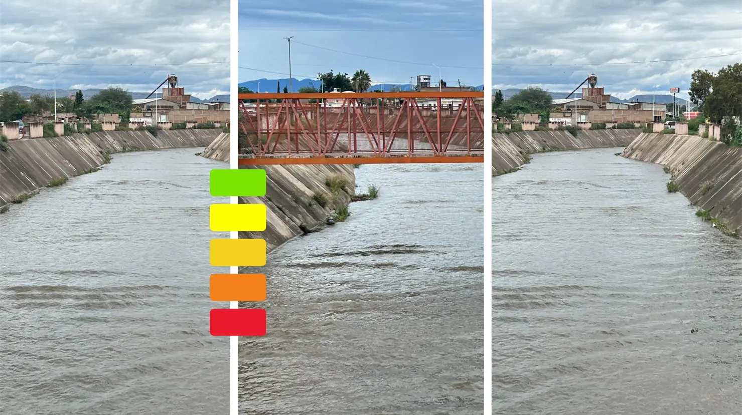 Debido a las lluvias que se han registrado en el estado el nivel del Arroyo Seco creció. Foto: Alejandro Ávila.