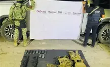 Aseguran armamento y vehículo con blindaje artesanal en Jaumave