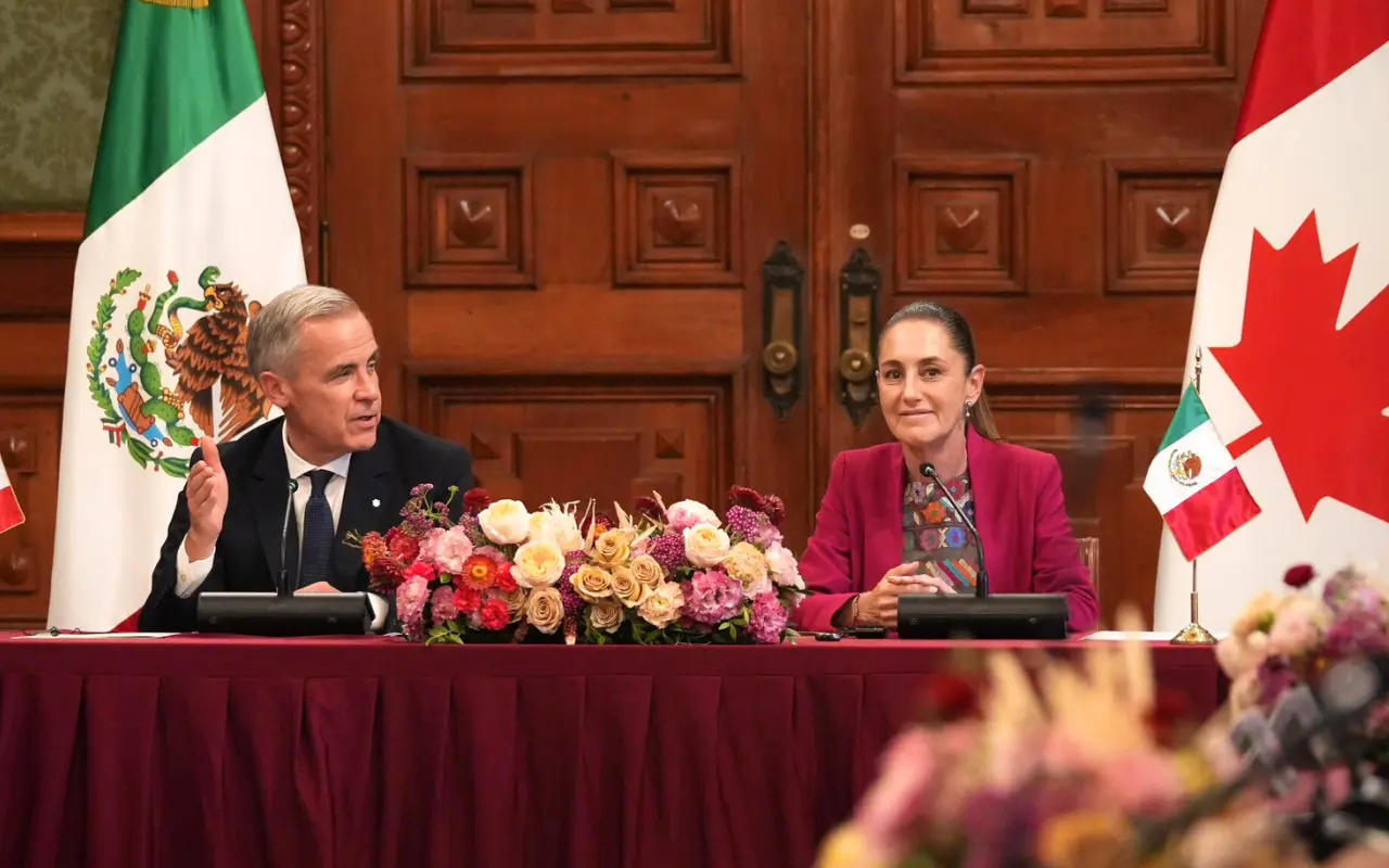 Claudia Sheinbaum y Mark Carney. Foto: X (@GobiernoMX)