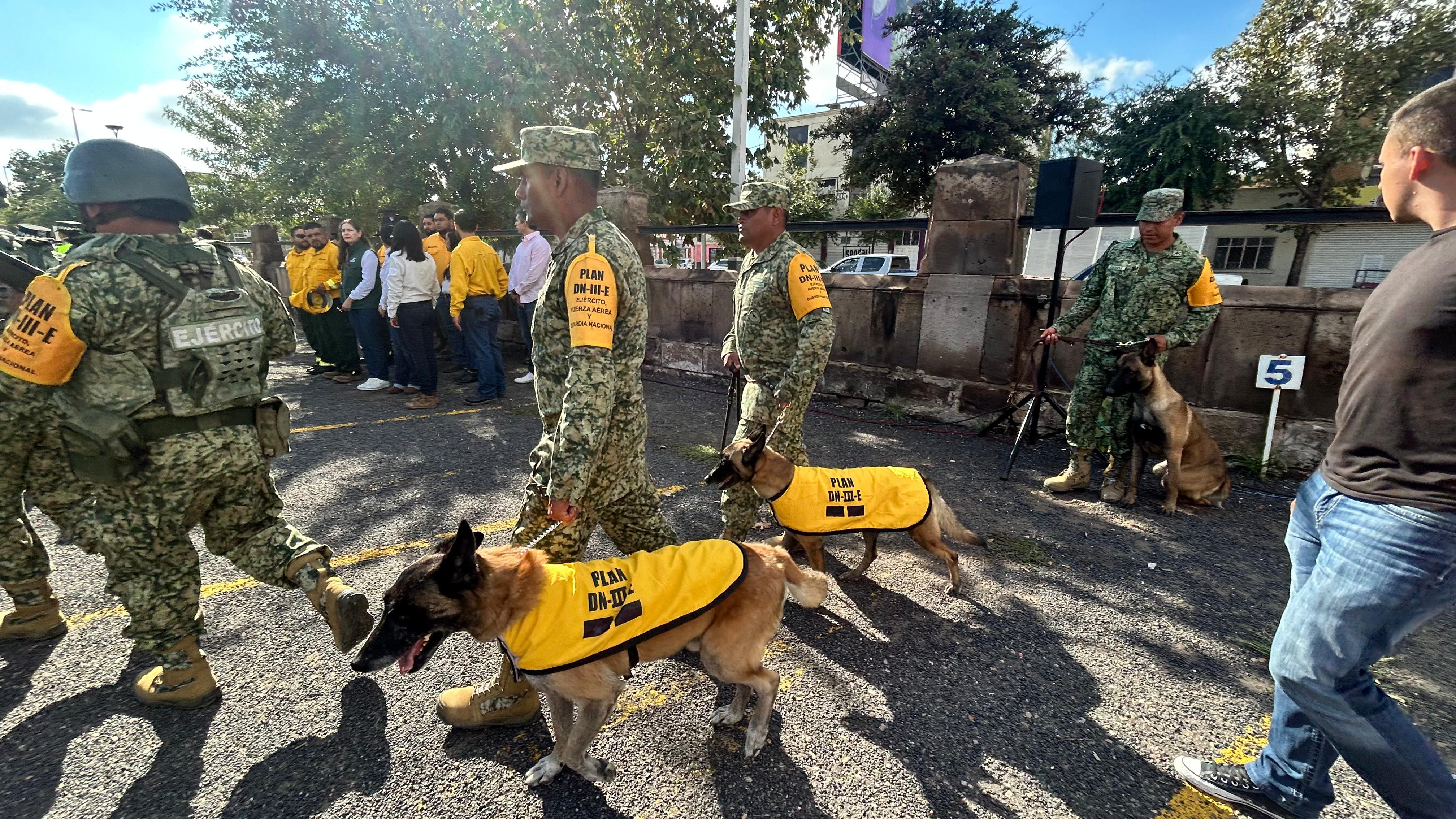 Binomios caninos de la Defensa presentes en el acto protocolario Binomios caninos de la Defensa presentes en el acto protocolario