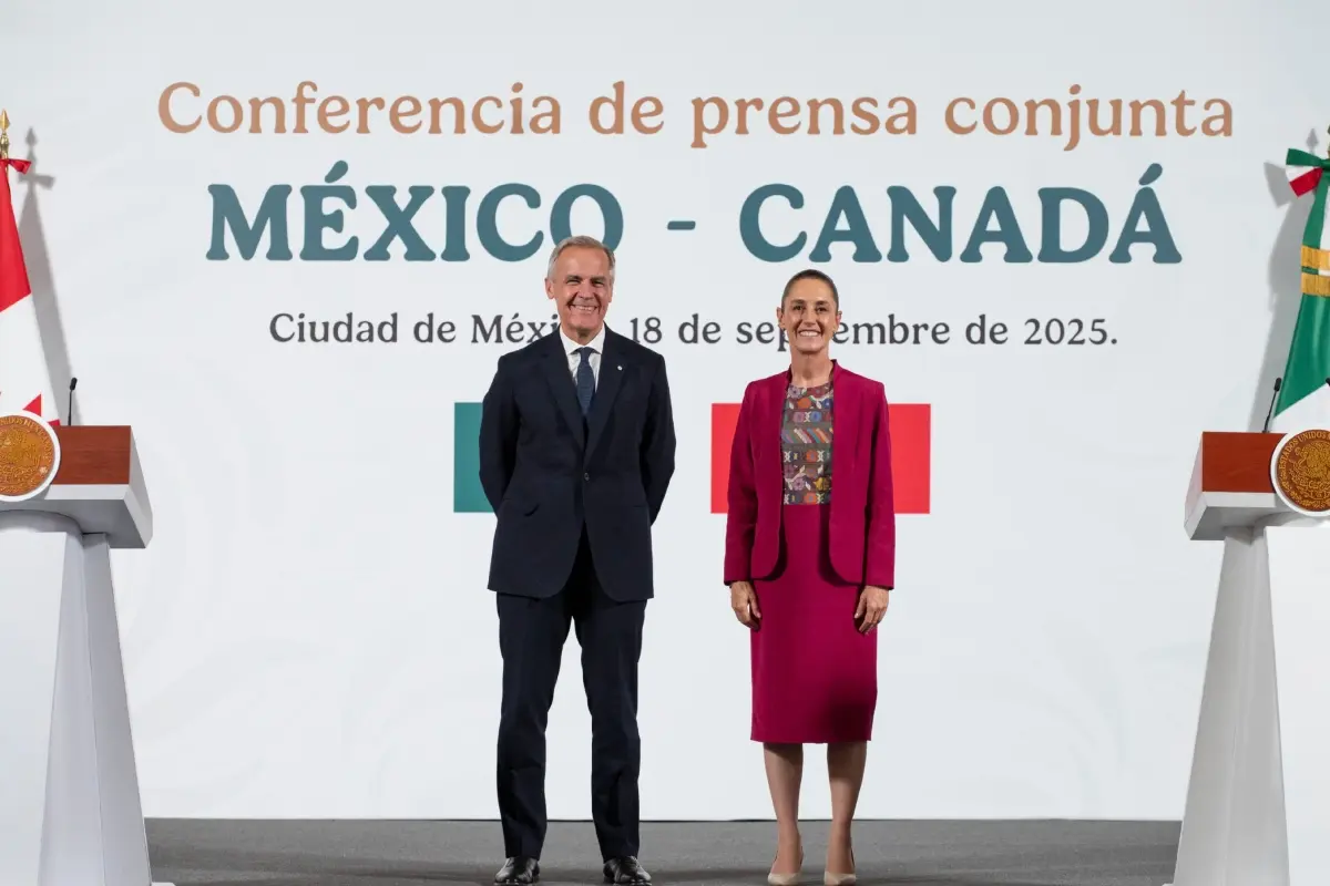 Mark Carney y Claudia Sheinbaum en Palacio Nacional Foto: Gobierno de México