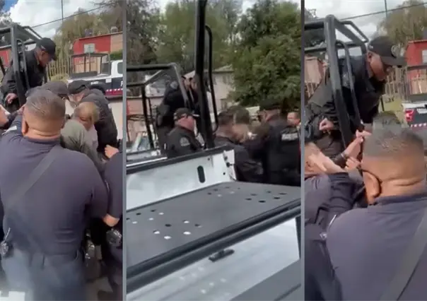 VIDEO | Policías en Edomex protagonizan enfrentamiento por pirotecnia no autorizada