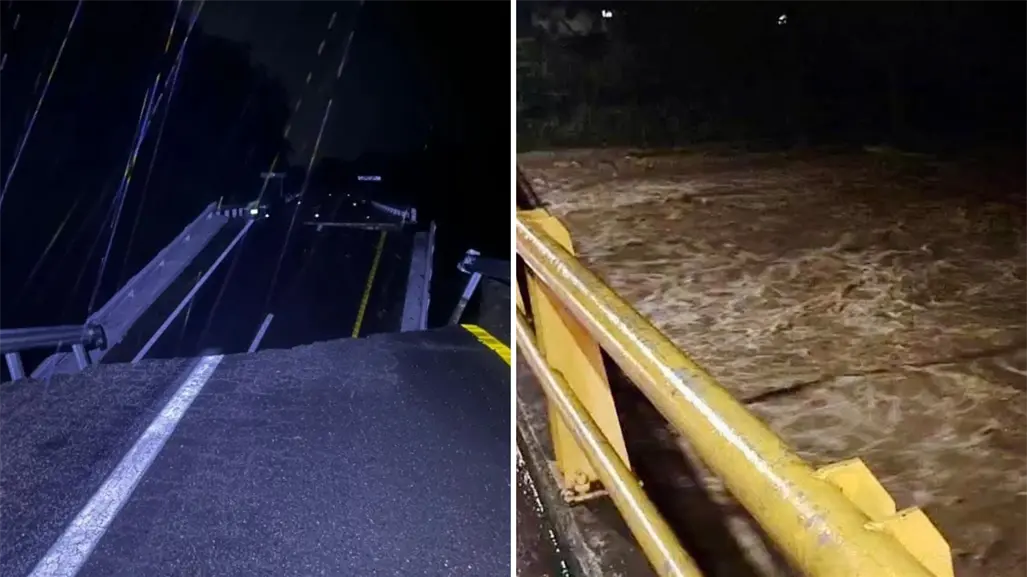 Colapsan puentes por intensas lluvias en la costa de Chiapas