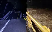 Colapsan puentes por intensas lluvias en la costa de Chiapas
