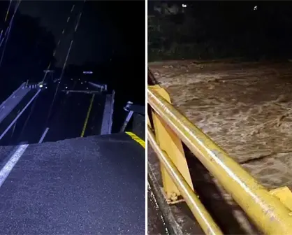 Colapsan puentes por intensas lluvias en la costa de Chiapas