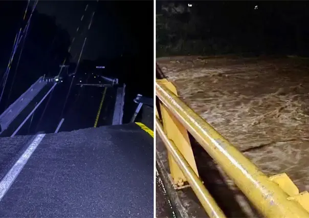 Colapsan puentes por intensas lluvias en la costa de Chiapas