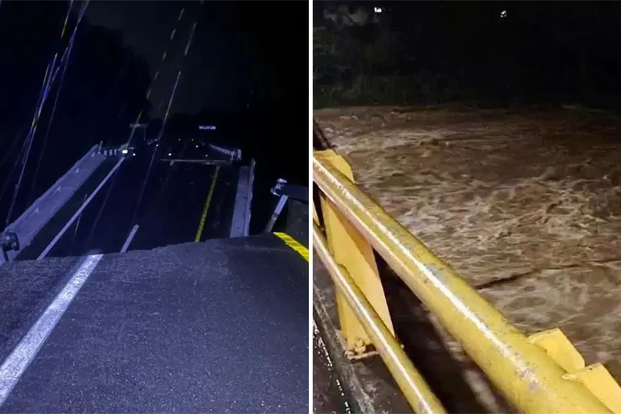Colapsan puentes por intensas lluvias en la costa de Chiapas