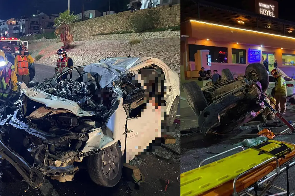 La muerte de 3 personas y una gravemente herida, fue el saldo de un accidente que conmocionó a la sociedad sudcaliforniana. Foto: Noticias Los Cabos Primero.