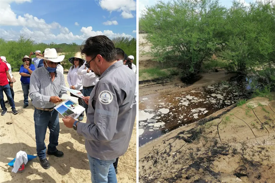 Autoridades realizan inspección en derrame de desechos en Las Pocitas