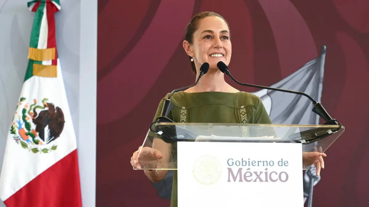 La presidenta de México encabezó un evento en el recinto ferial de Xmatkuil en Mérida Foto: Saúl López/Presidencia