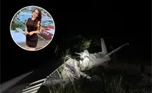 Protección Civil recupera restos de avioneta en García, donde murió la conductora Débora Estrella