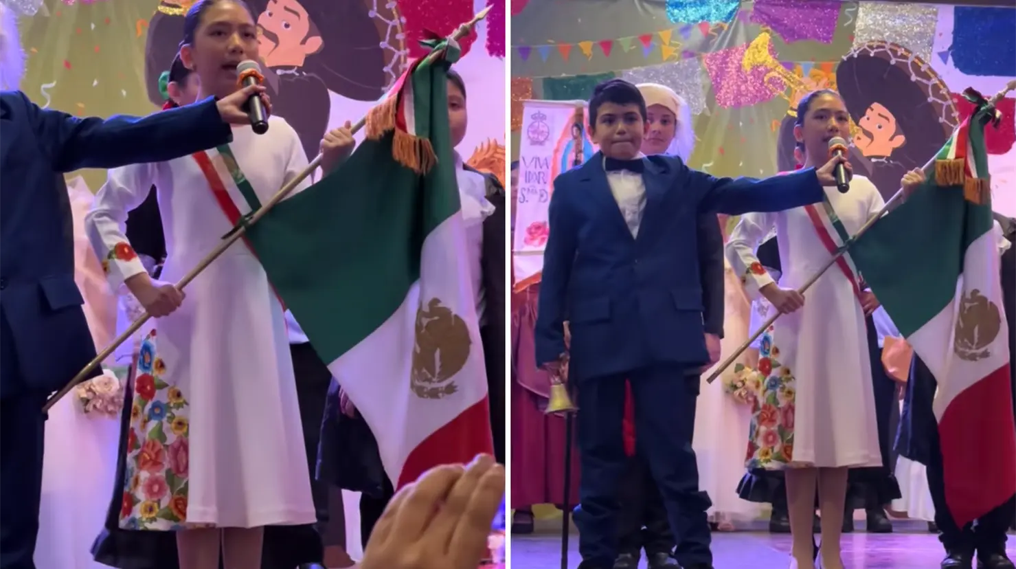 Niña recrea el Grito de Independencia de Claudia Sheinbaum. Foto: TikTok (@nashellilozano)