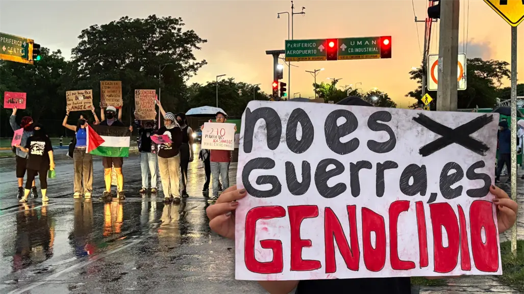 Grupos pro Palestina protestan contra Cemex de Mérida, acusan complicidad con Israel