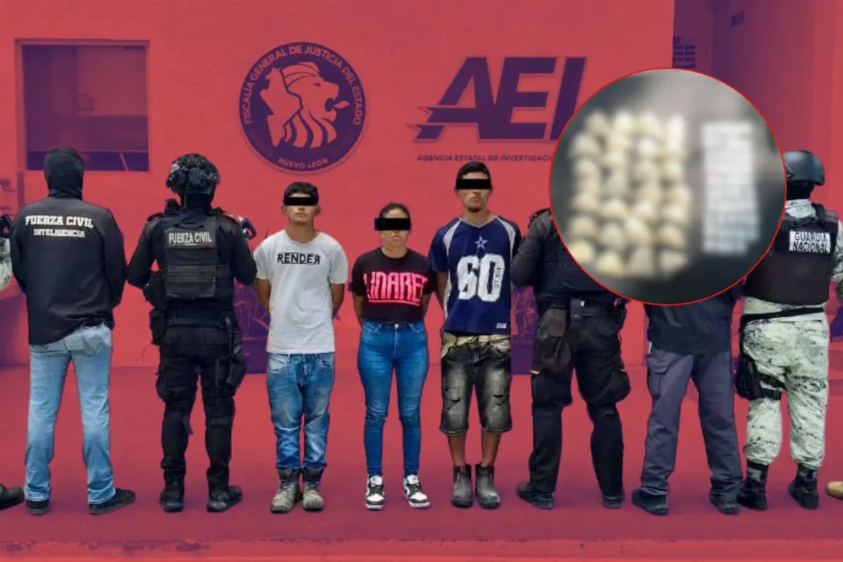 Los detenidos fueron identificados como Alejandra “N.” y Sergio “N.”, ambos de 26 años, Noé “N.”, de 21 años, así como un menor de 17 años Foto: AEI