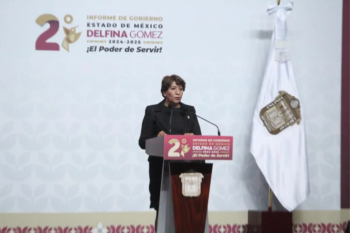 Segundo informe de gobierno de Delfina Gómez.  Foto: Alberto Dzib