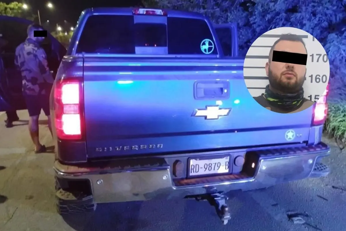 La persona detenida fue identificada como Ithan Daniel “N”, de 30 años, quien fue puesto a disposición de la Fiscalía General de Justicia de Nuevo León. Foto:  Secretaría de Seguridad Pública y Vialidad de Santiago