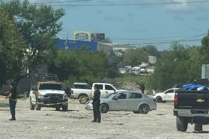 La brutalidad del crimen y el hallazgo de los restos humanos movilizó a todas las corporaciones de seguridad en Reynosa. Foto: Carlos García