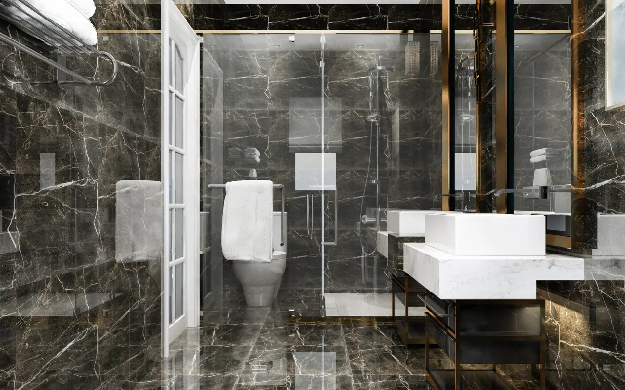 Baño con azulejos. Foto: Grupo Lamosa