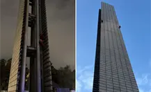 Activistas de Greenpeace escalan Estela de Luz para exigir protección de Selva Maya a Semarnat