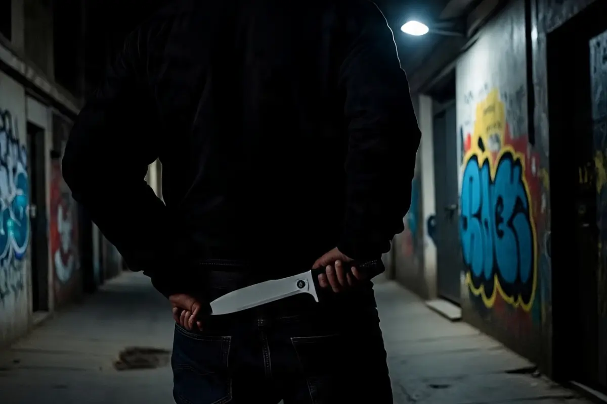 Sospechoso con arma blanca en calles de CDMX. IA | Canva