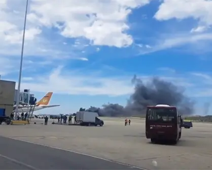 Aeronave se estrella en pista del Aeropuerto Internacional Simón Bolívar de Maiquetía, Venezuela