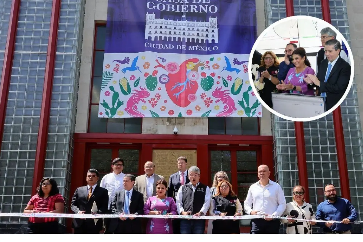 Clara Brugada inaugura primera Casa de Gobierno en Coyoacán. Foto: Gobierno CDMx l Canva