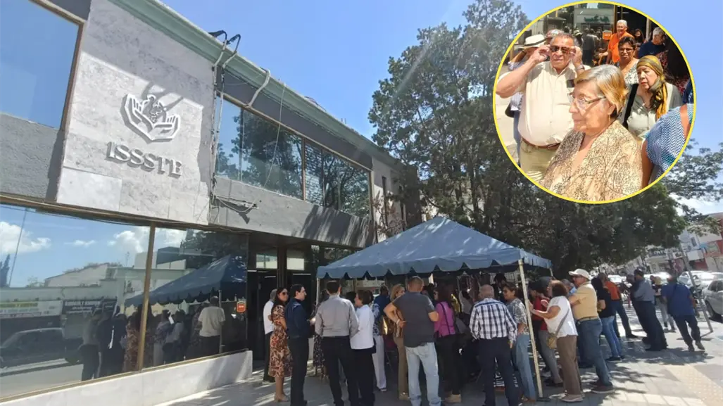 Se manifiestan pensionados del ISSSTE Coahuila, piden pagos y les cierran la puerta en la cara