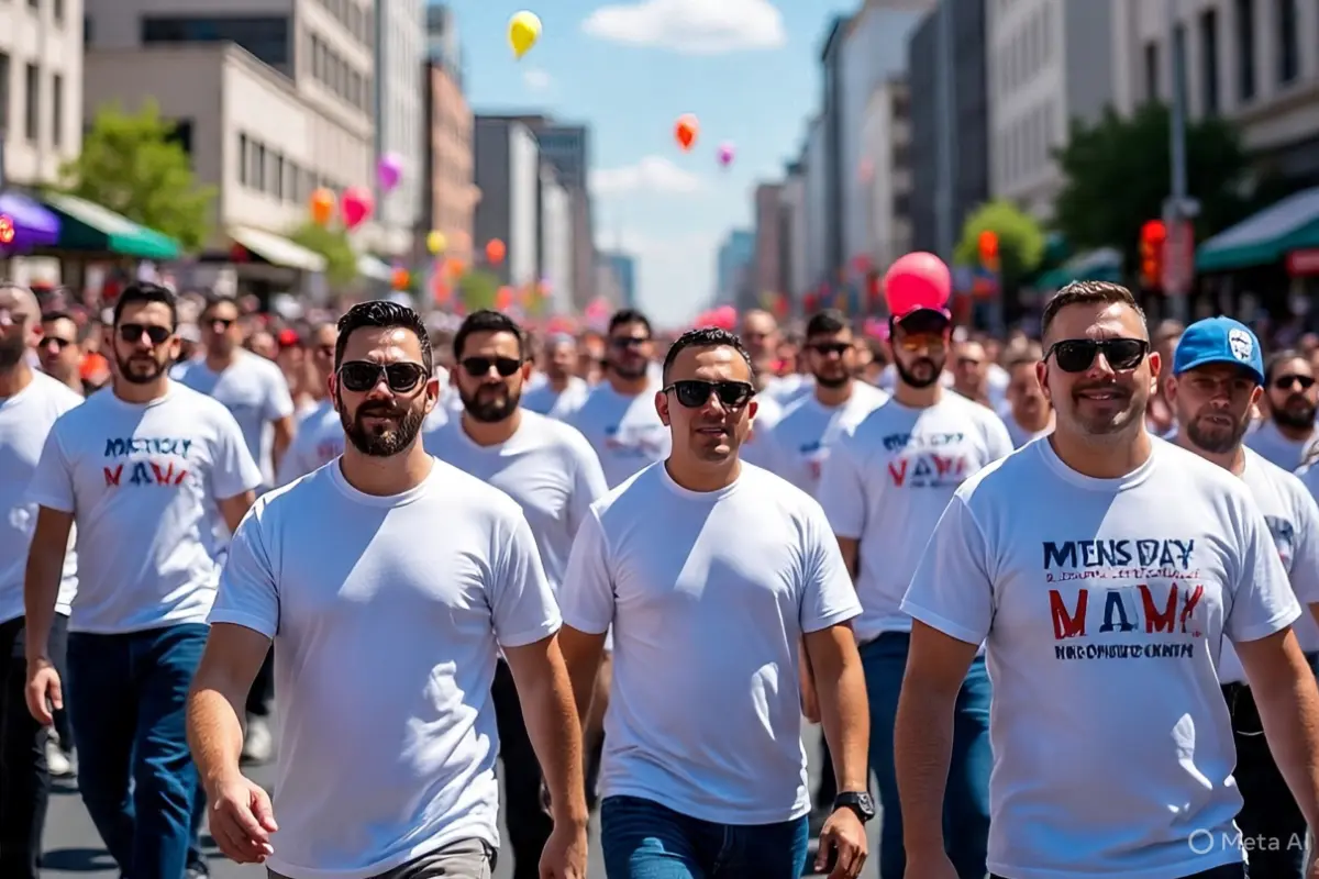 Marcha del Día del Hombre en CDMX. Foto: IA | Canva