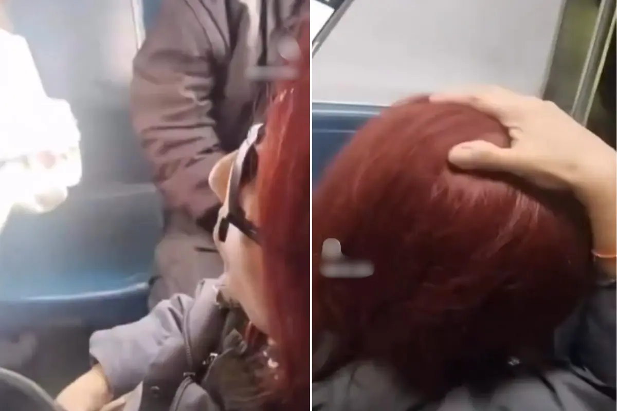 Mujer culpando a hombre de golpearla en CDMX. Foto: Captura de pantalla | Canva