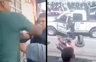 VIDEO | Policía de CDMX pelea a golpes con un hombre en Lomas de Plateros