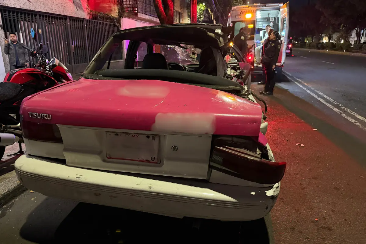 Accidente de taxi en Ciudad de México.    Foto: Ramón Ramírez