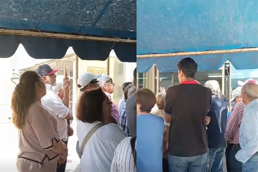Adultos mayores se manifiestan en las oficinas del ISSSTE en Saltillo / Foto: Osvaldo Quiroz 