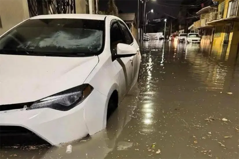 Inundaciones en múltiples sectores se reportaron tras la tormenta. Foto: Todo pasa en Nuevo Laredo
